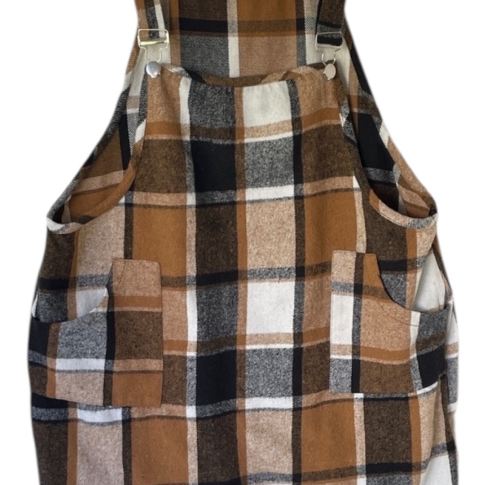 SHEIN Brown Plaid Pinafore Dress‎ - Picture 6 of 6